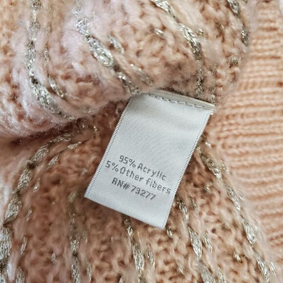 Lauren Conrad Sweater Peach Metallic Size Small - Picture 6 of 7
